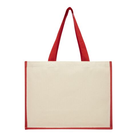 Varai Canvas und Jute Einkaufstasche rot