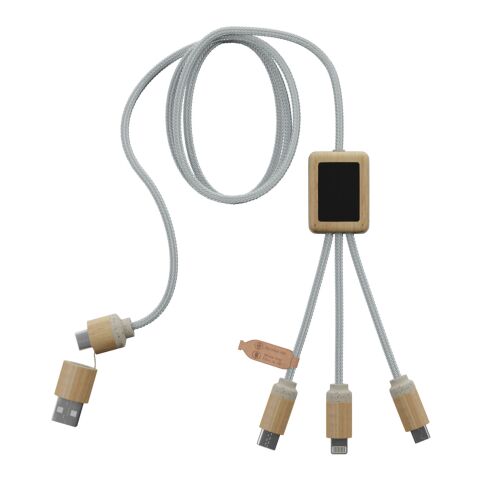 SCX.design C49 5-in-1 Ladekabel mit Leuchtlogo Standard | hellbraun | ohne Werbeanbringung | Nicht verfügbar | Nicht verfügbar