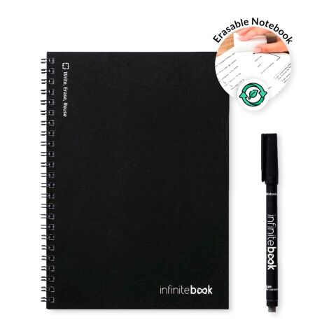 INFINITEBOOK PLAIN A5. "Infinitebook" mit flexiblem Einband und 15 unlinierten Whiteboard Seiten schwarz | ohne Werbeanbringung | Nicht verfügbar | Nicht verfügbar | Nicht verfügbar