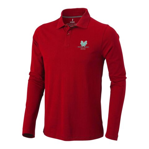 Oakville Langarm Poloshirt rot | L