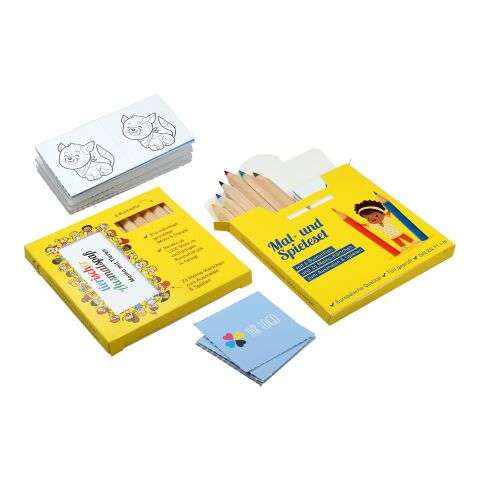 Buntstift Memo-Set, inklusive Rundumdruck, Mal- und Spieleset 4c Offsetdruck