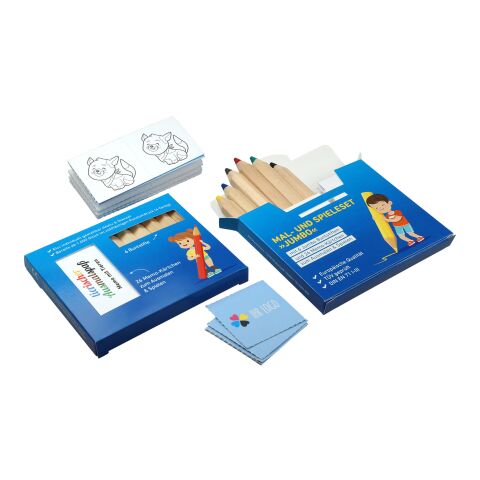 JUMBO Buntstift Memo-Set, inklusive Rundumdruck, Mal- und Spieleset ohne Werbeanbringung