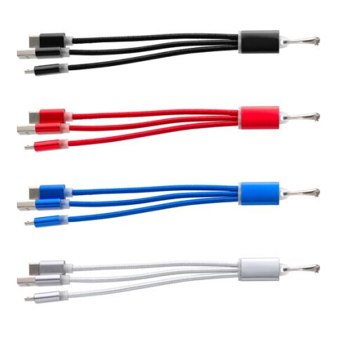 USB-Aufladekabel &#039;Choose&#039; aus Aluminium Rot | ohne Werbeanbringung | Nicht verfügbar | Nicht verfügbar