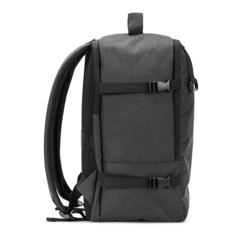 CIES. Rucksack, entwickelt um die von den Fluggesellschaften geforderten Massvorgaben zu erfüllen, aus hochdichtem, recyceltem 600D-Polyester Dunkelgrau | ohne Werbeanbringung | Nicht verfügbar | Nicht verfügbar | Nicht verfügbar