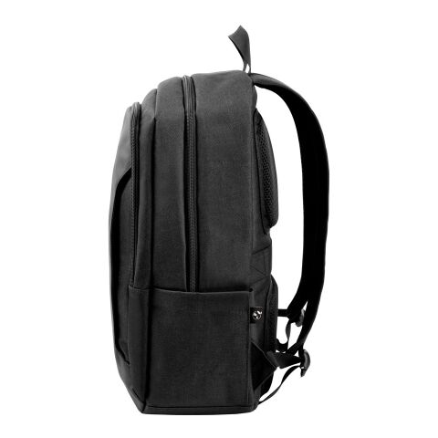 DRAMMEN. Laptop-Rucksack aus hochdichtem 600D-Recycling-Polyester Schwarz | ohne Werbeanbringung