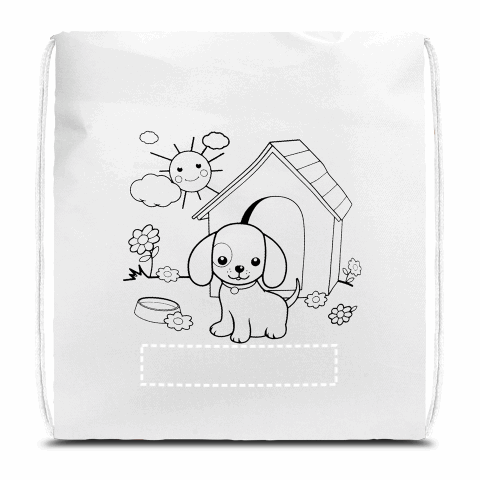 DRAWS. Kinder-Kordelbeutel zum Ausmalen (80 g/m²) weiss | ohne Werbeanbringung | Nicht verfügbar | Nicht verfügbar | Nicht verfügbar