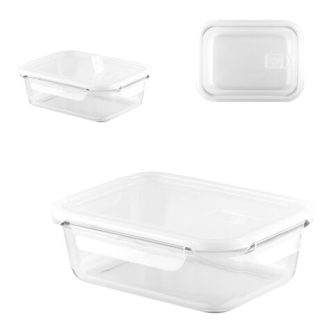 QUORIN. Hermetische Box aus Borosilikatglas (1000ml) Weiß | ohne Werbeanbringung