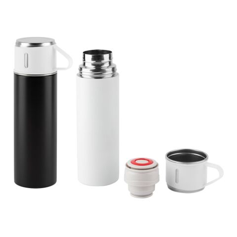 COMANECI. Doppelwandige Edelstahlflasche (90% recycelt) mit matter Oberfläche 490 ml Schwarz | ohne Werbeanbringung