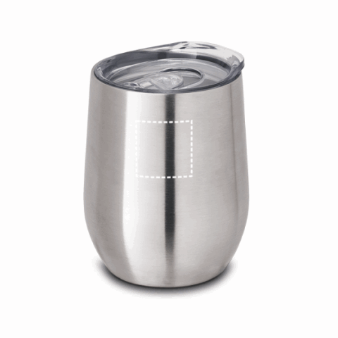 RONDE. Reisebecher aus Edelstahl 400 ml Satinsilber | ohne Werbeanbringung | Nicht verfügbar | Nicht verfügbar | Nicht verfügbar