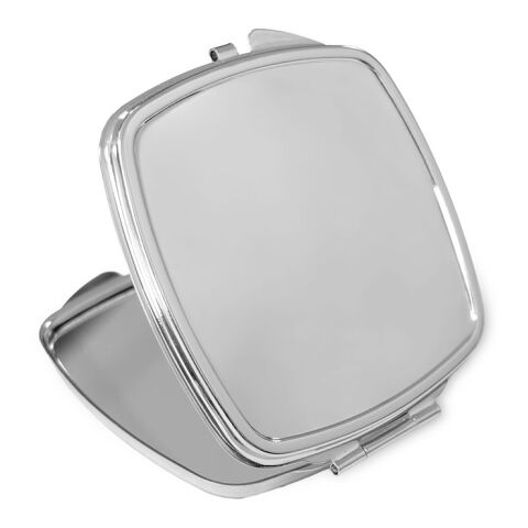 SHIMMER. Doppelter Taschenspiegel aus Metall Silber