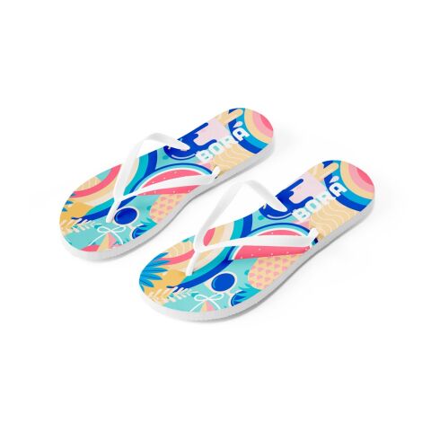 BALI S / M. Flip-Flops mit vollständig veredelbaren Sublimationssohlen Weiß | ohne Werbeanbringung | Nicht verfügbar | Nicht verfügbar | Nicht verfügbar