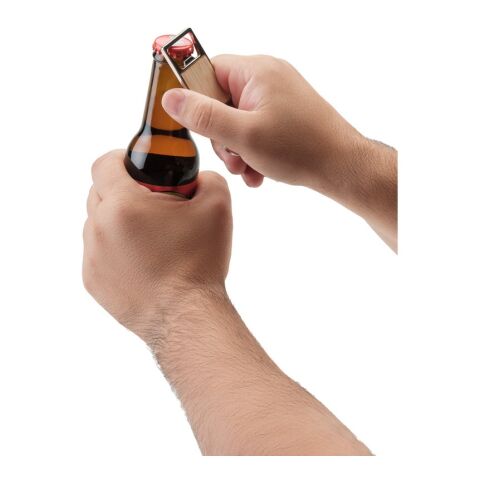 SYLVESTER. Schlüsselanhänger aus Eisen in rechteckiger Form mit Flaschenöffner Natur | ohne Werbeanbringung | Nicht verfügbar | Nicht verfügbar | Nicht verfügbar