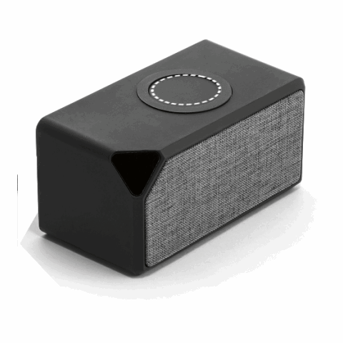 GRUBBS. Tragbarer ABS-Lautsprecher mit kabelloser Aufladung schwarz | ohne Werbeanbringung | Nicht verfügbar | Nicht verfügbar