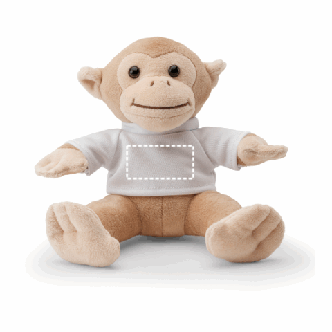 MONKY. Plüschtier in Form eines Affen mit T-Shirt Hellbraun | ohne Werbeanbringung | Nicht verfügbar | Nicht verfügbar | Nicht verfügbar