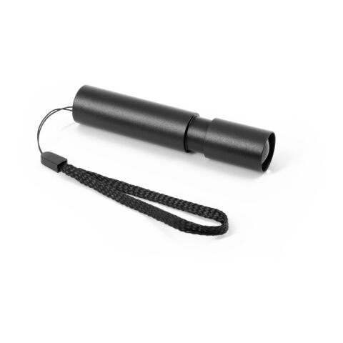 BRUCE. Wiederaufladbare Taschenlampe aus recyceltem Aluminium (100 % rAL) mit 30 mm ausziehbarer Spitze schwarz | ohne Werbeanbringung | Nicht verfügbar | Nicht verfügbar | Nicht verfügbar