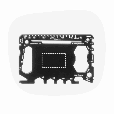 PEEBLES. Multifunktionskarte aus Edelstahl mit 20 Funktionen schwarz | ohne Werbeanbringung | Nicht verfügbar | Nicht verfügbar | Nicht verfügbar