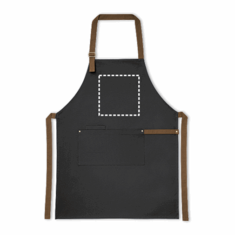 VESPER. Schürze aus 100% Canvas-Baumwolle (300 g/m²) mit Metalldetails schwarz | ohne Werbeanbringung | Nicht verfügbar | Nicht verfügbar | Nicht verfügbar