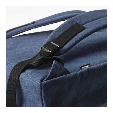 Prague 25L Rucksack, recy.Baumwolle. Hakenverschluss. Laptops bis 17" Blau | ohne Werbeanbringung | Nicht verfügbar | Nicht verfügbar | Nicht verfügbar