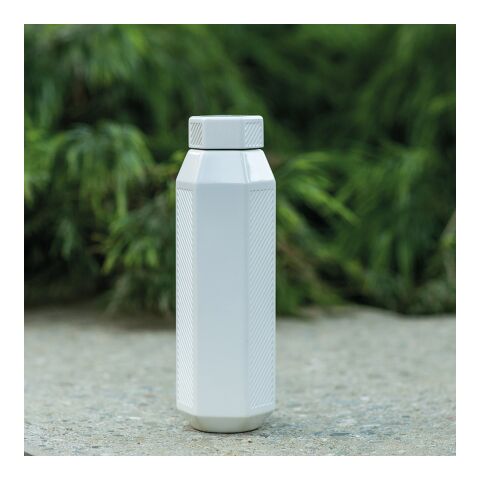 Hexagul Trinkflasche aus recy.Edelstahl, 530ml. Doppelwandig Weiß | ohne Werbeanbringung | Nicht verfügbar | Nicht verfügbar | Nicht verfügbar