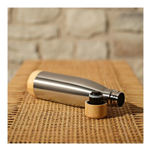 Congo Trinkflasche recy.Edelstahl und Bambus, 780ml. Doppelwanding Silber | ohne Werbeanbringung | Nicht verfügbar | Nicht verfügbar | Nicht verfügbar