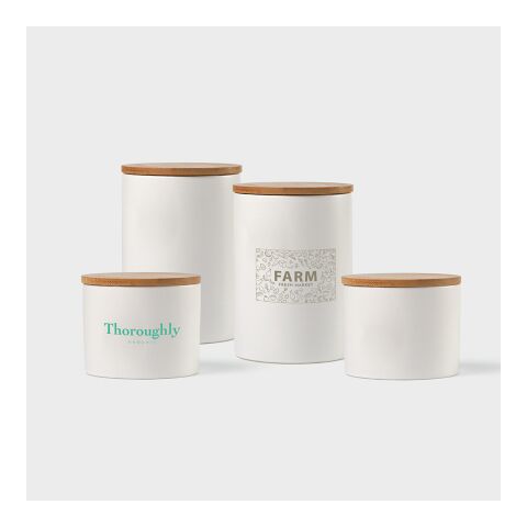 Munch 500 Behälter aus Keramik, 525 ml. Mit Bambusdeckel Weiß | ohne Werbeanbringung | Nicht verfügbar | Nicht verfügbar | Nicht verfügbar