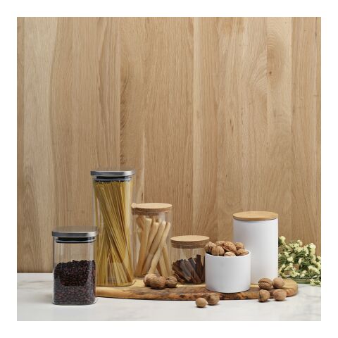 Delacroix 1200 Behälter aus Borosilikatglas, 1270ml. Deckel aus recy.Edelstahl Durchsichtig | ohne Werbeanbringung | Nicht verfügbar | Nicht verfügbar | Nicht verfügbar