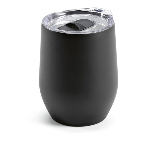 Tigris Reisebecher recy. Edelstahl 320 ml Schwarz | ohne Werbeanbringung