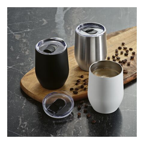 Tigris Reisebecher recy.Edelstahl, 320 ml. Doppelwandig mit Deckel Weiß | ohne Werbeanbringung | Nicht verfügbar | Nicht verfügbar | Nicht verfügbar