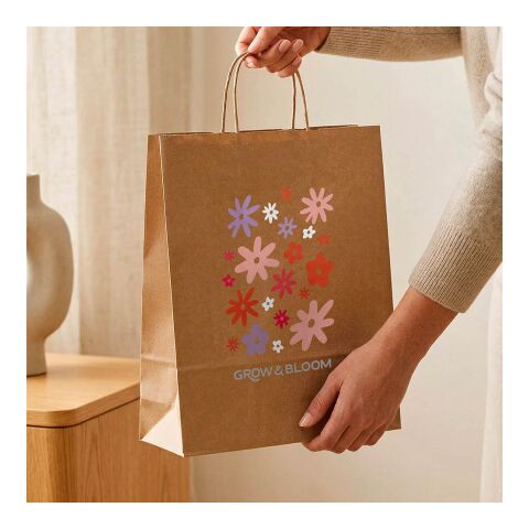Vesuvio L braune FSC®-Kraftpapiertasche aus Recyclingpapier, 115g/m² Natur