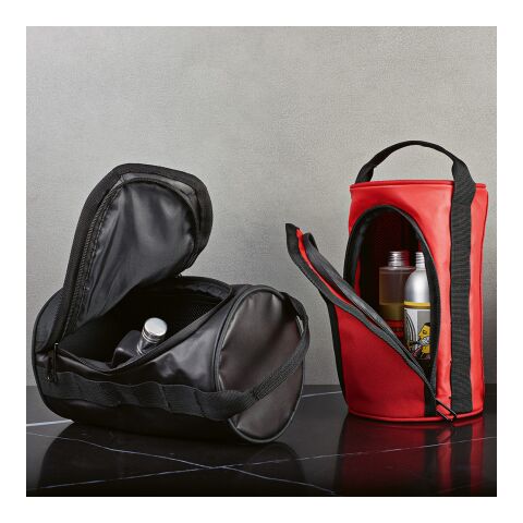 Riga 5,7L Kulturtasche aus rPET. Zylindrische Form mit Tragegriff Schwarz | ohne Werbeanbringung | Nicht verfügbar | Nicht verfügbar | Nicht verfügbar