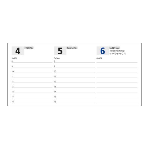 Tisch-Querkalender Master 1 Woche = 2 Seiten 8–21 Uhr 304 × 135 mm | Nicht verfügbar | ohne Werbeanbringung | ohne Werbeanbringung | Karton-Softcover