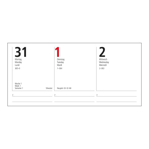 Wochenkalender Prestige A5 Kunstleder-Hardcover robust schwarz | Silberprägung inkl.