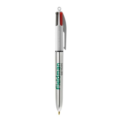 BIC® 4 Colours Shine Kugelschreiber Weiß-silber