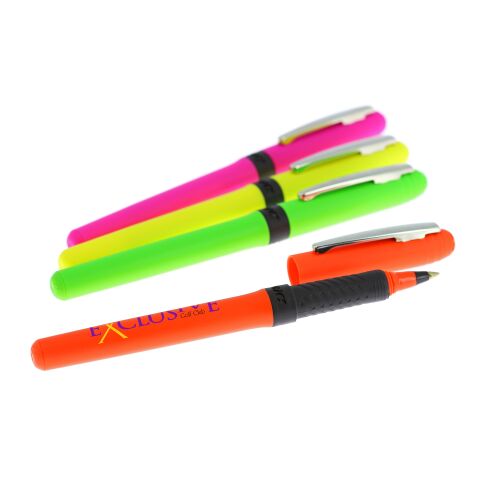 BIC Grip Roller orange-hellgrau | schwarze Tinte | 1-farbiger Siebdruck | Kappe-gegenüber vom Clip | 15.00 mm x 25.00 mm