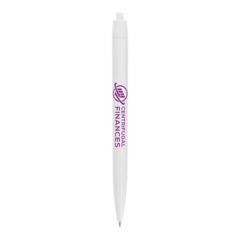BIC® Basic Kugelschreiber weiß | 1-farbiger Siebdruck | Schaft-gegenüber vom Clip | 13.00 mm x 50.00 mm
