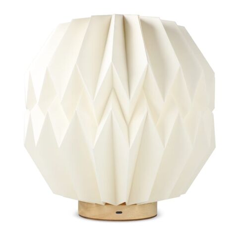 Coollux faltbare, von Origami inspirierte Papier-LED-Lampe Luna 25cm Natur