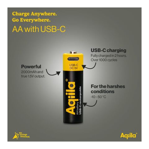 Aqiila wiederaufladbare USB-C-Batterien AA 2000 mAh, 4er-Pack schwarz | ohne Werbeanbringung | Nicht verfügbar | Nicht verfügbar