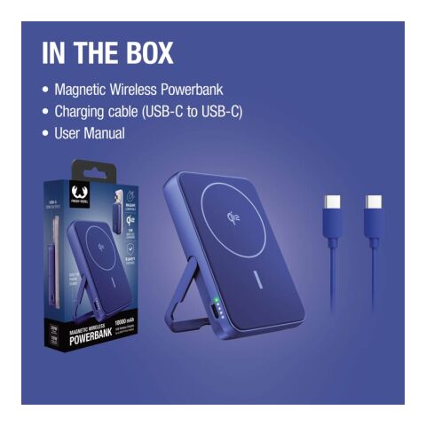 Fresh 'n Rebel Kabellose Powerbank 10000 mAh kompatibel mit MagSafe Blau Weiss | ohne Werbeanbringung | Nicht verfügbar | Nicht verfügbar
