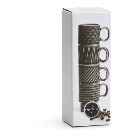 Sagaform Kaffee &amp; Mehr Espressotasse 4-tlg. 100ml Dunkelgrau | ohne Werbeanbringung