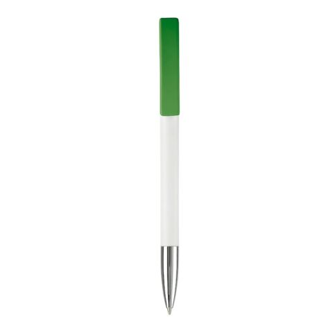 Kugelschreiber Nash Hardcolour mit Metallspitze Weiss-Grün | 1-farbiger Tampondruck | Clip | 30 mm x 5 mm | Nicht verfügbar
