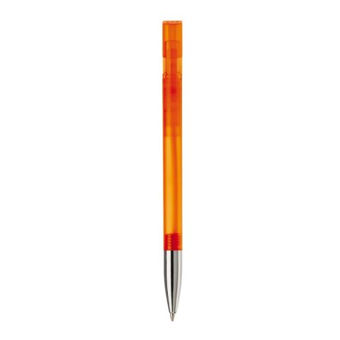 Kugelschreiber Nash Transparent mit Metallspitze Orange-Orange | 1-farbiger Siebdruck | 90° vom Clip | 42 mm x 25 mm | Nicht verfügbar