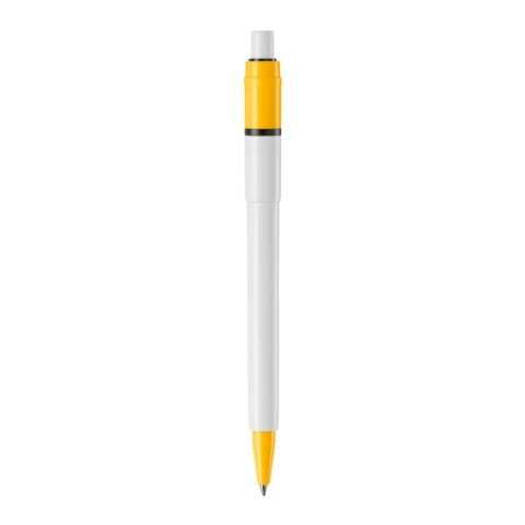 Kugelschreiber Baron Colour Hardcolour Weiss-Gelb | 1-farbiger Siebdruck | 270° vom Clip | 45 mm x 25 mm | Nicht verfügbar