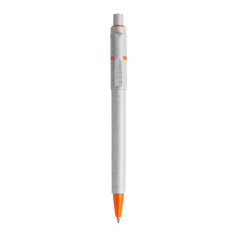 Kugelschreiber Baron Stone hardcolour Grau-Orange | 1-farbiger Siebdruck | in Verlängerung vom Clip | 45 mm x 25 mm | Nicht verfügbar