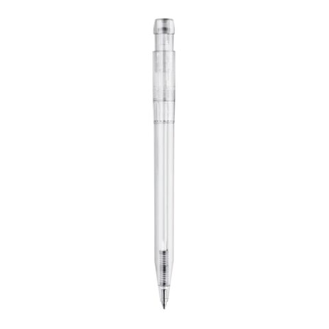 Kugelschreiber Pier Clear Transparent Weiss-Weiss | 1-farbiger Siebdruck | in Verlängerung vom Clip | 45 mm x 25 mm | Nicht verfügbar