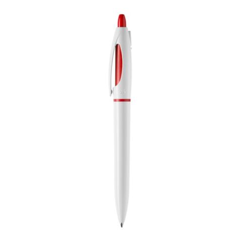 Kugelschreiber S! hardcolour Weiss-Rot Weiß | 1-farbiger Siebdruck | 180° vom Clip | 40 mm x 25 mm | Nicht verfügbar