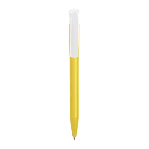 Kugelschreiber S45 Bio hardcolour Gelb-Weiss | 1-farbiger Siebdruck | in Verlängerung vom Clip | 45 mm x 25 mm | Nicht verfügbar