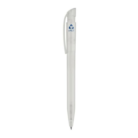 Kugelschreiber S45 R-PET Transparent Weiss-Weiss | 1-farbiger Siebdruck | in Verlängerung vom Clip | 45 mm x 25 mm | Nicht verfügbar