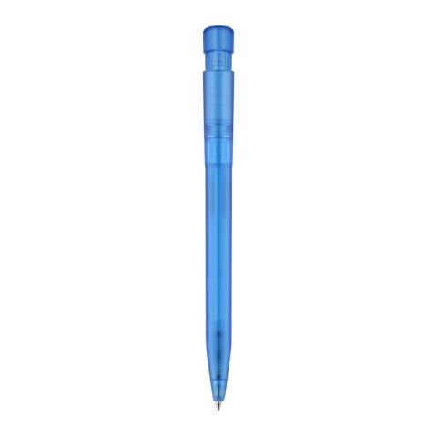 Kugelschreiber S45 R-PET Transparent Blau Weiss-Blau Weiss | 1-farbiger Siebdruck | in Verlängerung vom Clip | 45 mm x 25 mm | Nicht verfügbar