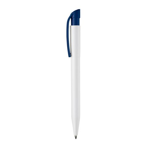 Kugelschreiber S45 Hardcolour Weiss-Dunkelblau | 1-farbiger Tampondruck | 90° vom Clip | 45 mm x 8 mm | Nicht verfügbar