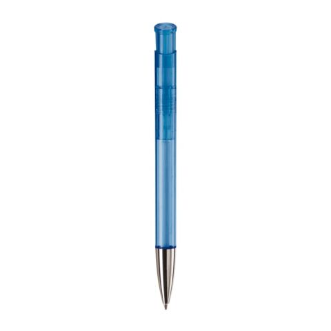 Kugelschreiber Avalon Transparent mit Metallspitze Blau Weiss-Blau Weiss | 1-farbiger Siebdruck | 90° vom Clip | 50 mm x 25 mm | Nicht verfügbar